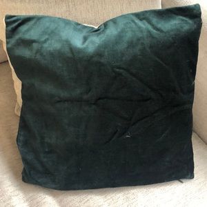 16 x 16 H&M emerald green velvet pillowcase